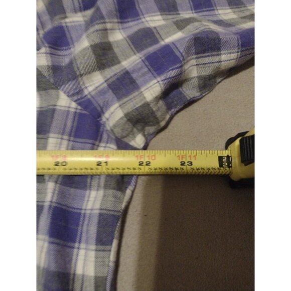 NWT New IZOD Women's Large L Cotton Button Up Shirt Purple Gray Long Sleeve - Picture 9 of 15